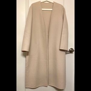 Cream Color Coat with Pearl Detailing